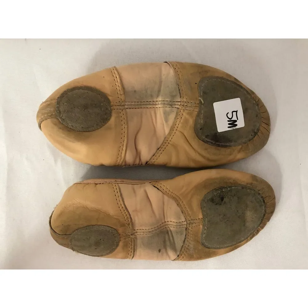 Pre-Owned Dance Ballet Shoes Adult 5M Leather Split Sole Stretch Center